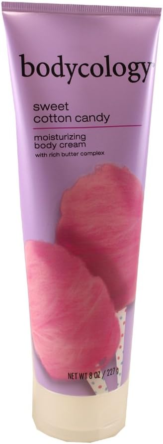 Bodycology Sweet Cotton Candy Moisturizing Body Cream for Women, 8 Ounce