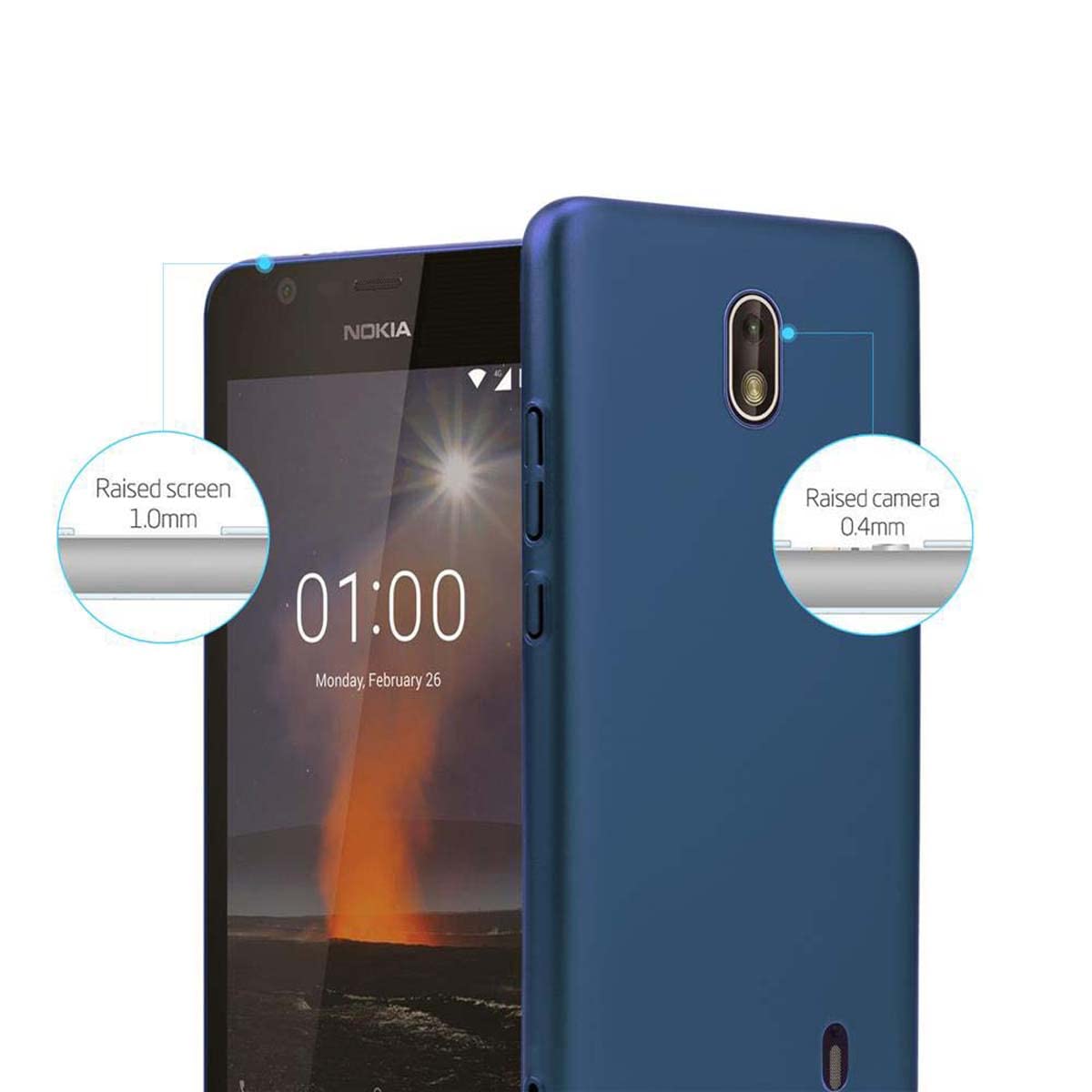 CADORABO Custodia Compatibile Con Nokia 1 2017 In Argento Metallo