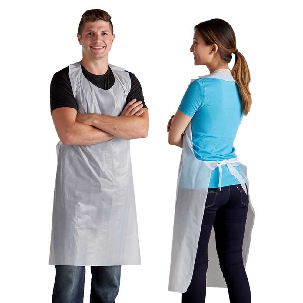 HOT BARGAINS 100 X Plastic Aprons Disposable For Adults Blue Size