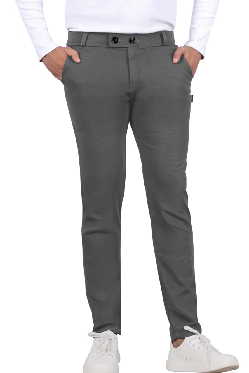 Men Regular Fit Lycra Blend Trousers | Formal Trouser#51-image-10