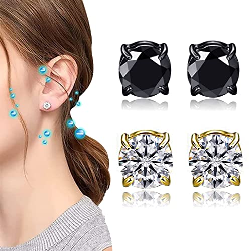 AAADRESSES Akupressur Ohrringe Ohne Piercing Kyana Lympha Circurl Magnet Ohrschmuck Lymphatische Magnetische Ohrringe 2 Paar Amo'Thea Lymphaktive Magnetische Ohrstecker,H,2 Pair Cover