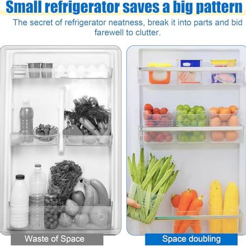 Image of TASMAX Fridge Storage Boxes, Plastic Fridge Containers, Fridge Accessories Items, ( Side Door Organizer PACK 6)