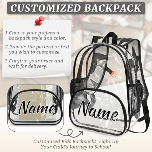 Personalized Gery Shark Clear Large Backpack for Stadium Events Custom Transparent Backpacks PVC Plastic See Through Clear Bag for Concerts Work Ocean Animal Fish4