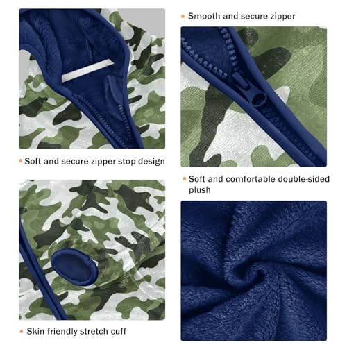 Camouflage Toddler Fleece Jacket Baby Boys Hooded Zipper Long Sleeve Thick Warm Outerwear 3-10 Years3