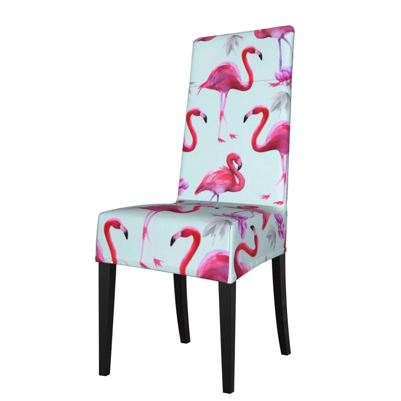YYHWHJDE Pink Flamingos (3) Prints Protection Cover for Dining Chair – Stretchable Slipcovers for a Refreshing Dining Room Makeover