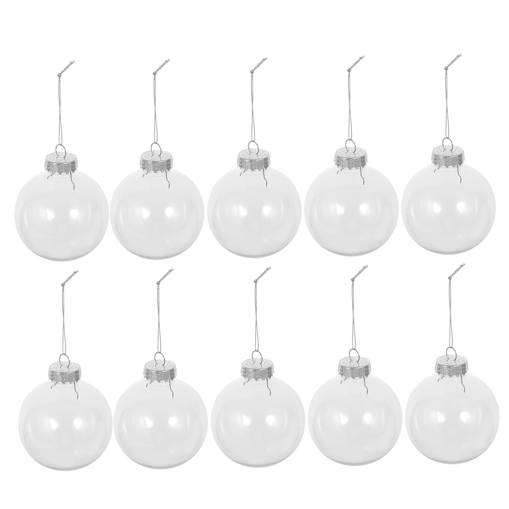 Boules transparentes en plastique suspensions de Noël style créatif lot 10