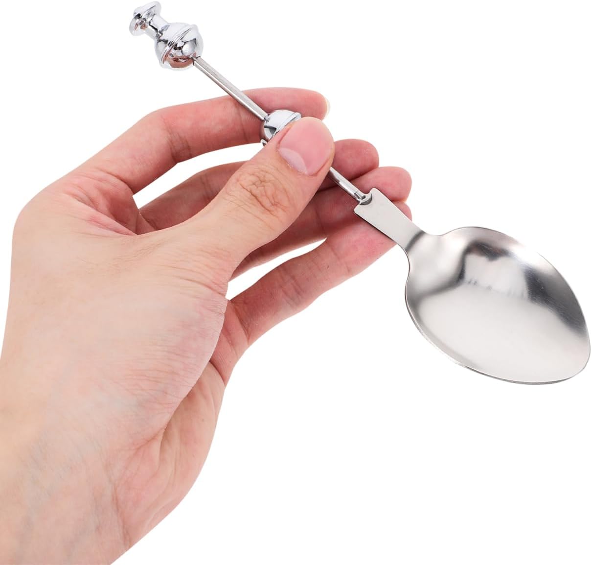 Beadable Spoon 6.38 Inch Stainless Steel Tea Spoon Multipurpose Household Tableware for Coffee Ice Cream Desserts Mixing and Serving 5-Pack