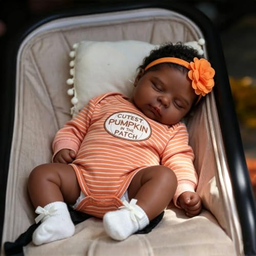 Muñeca Reborn Bebé Negra Vinilo 20 Pulgadas Realista miniatura 3