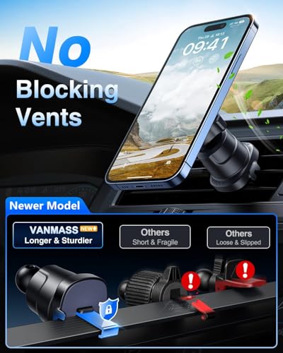 VANMASS Military-Grade Magnetic Car Mount (Vent/Dash/Windshield) — view 8