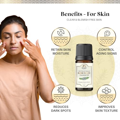 Image of Rosemary Essential Oil for Hair Growth | Essential Oil for Blemish-free & Clear Skin | Natural Hair Nourishing & Soothing Essential Oil - Pack of 5 - (5x10ml)