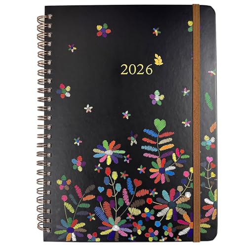 2026 Diary A5 Week to View, Annual Monthly & Weekly Planner with Tabs & Back Pocket, Pages for Password, Contact, Notes, UK Holiday, Spiral Bound, Hardcover Agenda 26, January - December 2026 Diary A5 Week to View, Annual Monthly & Weekly Planner with Tabs & Back Pocket, Pages for Password, Contact, Notes, UK Holiday, Spiral Bound, Hardcover Agenda 26, January - December
