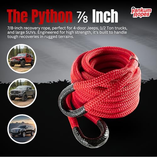 Corde de récupération cinétique Yankum 2,2 cm x 61 m Python 4x4