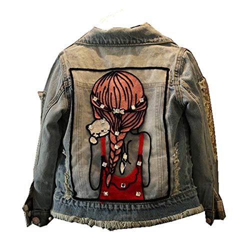 Little Big Girls Jean Jacket,Toddler Denim Jacket Fashion Outwear Cowboy Overcoat
