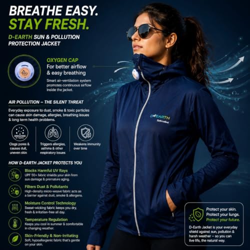Image of D-EARTH Premium Sun + Air pollution Protection Jacket for Women