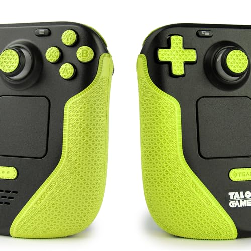 Image of TALONGAMES Controller Grips Compatible with Steam Deck OLED /Steam Deck Controllers, Anti-Slip, Sweat-Absorbent, Textured Skin kit, for Handle Grips, Buttons, Triggers, D-pad (Ultra - Neon)