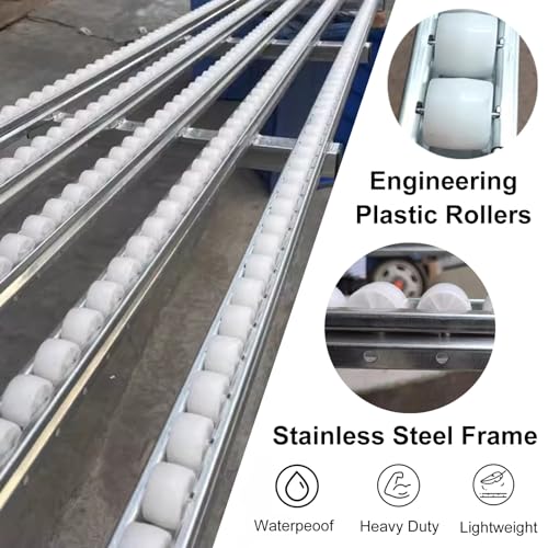 Supporto a rullo trasportatore in acciaio inox ad altezza regolabile, 1,5 m, cinghia di trasporto non alimentata 600 x 500 x 400 mm, perfetta per magazzini e logistica, supporto W16in/40 cm