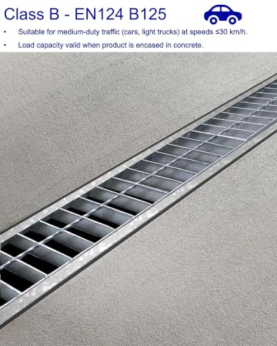 Image of Galvanized Steel Drain Grate, Driveway Channel Cover 40x10 in