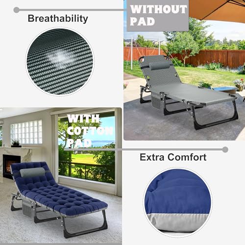 Image of ABORON Camping Cot for Adult Extra Wide, Heavy-Duty 1200D Oxford Cot for Sleeping, Portable Folding Camp Bed with Mat