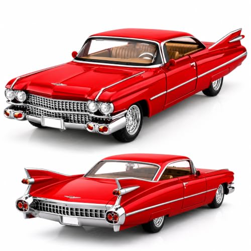 Image of Sky Tech Cadillac Eldorado Vintage Car 1:32 Scale Model Exclusive Alloy Metal car Pull Back Die-cast Metal Toy with Openable Doors Light Music Best Gifts Toys Kids【Colors as Per Stock】