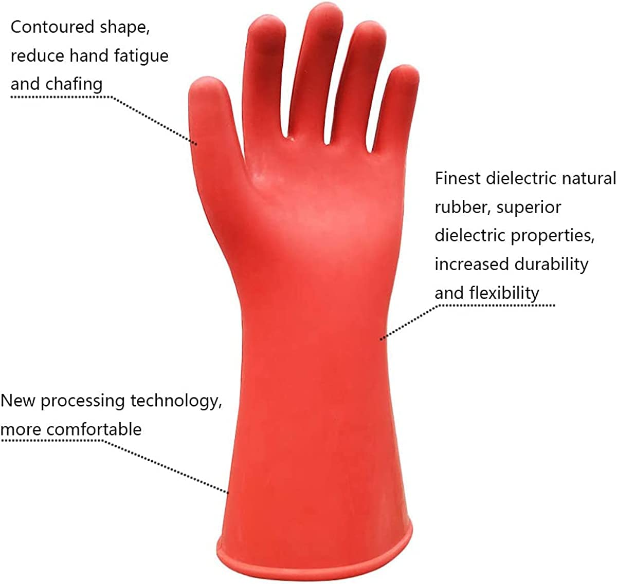 Gants en caoutchouc isolants électriques 12 KV 20 KV pour électricien haute tension en forme de main imperméables de sécurité Gants de travail isolants pour homme et femme