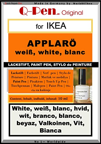 Q-Pen Pintura para retoques para Ikea APPLARÖ blanco - blanco