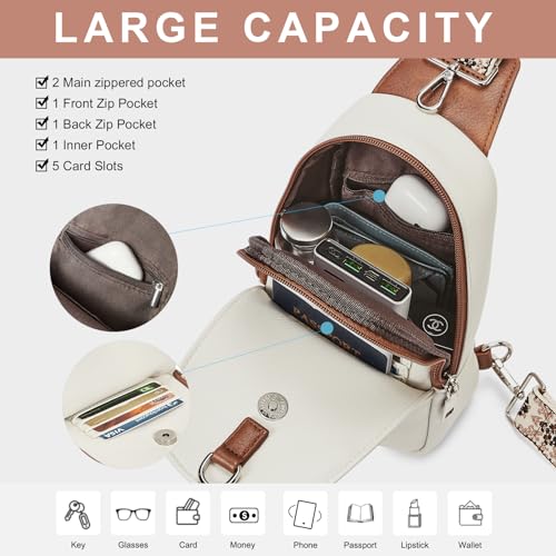 CLUCI Cross Body Bag Purse for Women, Sling Bag Crossbody Purse, Leather Sling Bag Crossbody Bags Trendy Chest Bag for Travel3