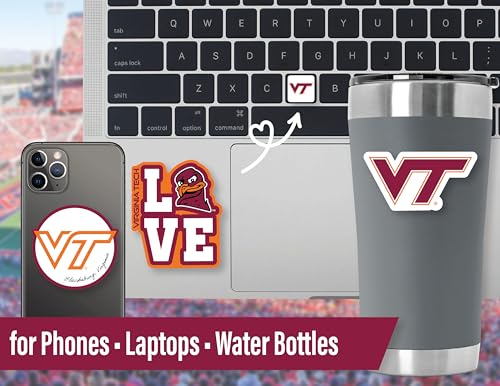 Image of Virginia Tech Stickers Decals VT Merch Gifts Hokies Car Water Bottle 14 pc