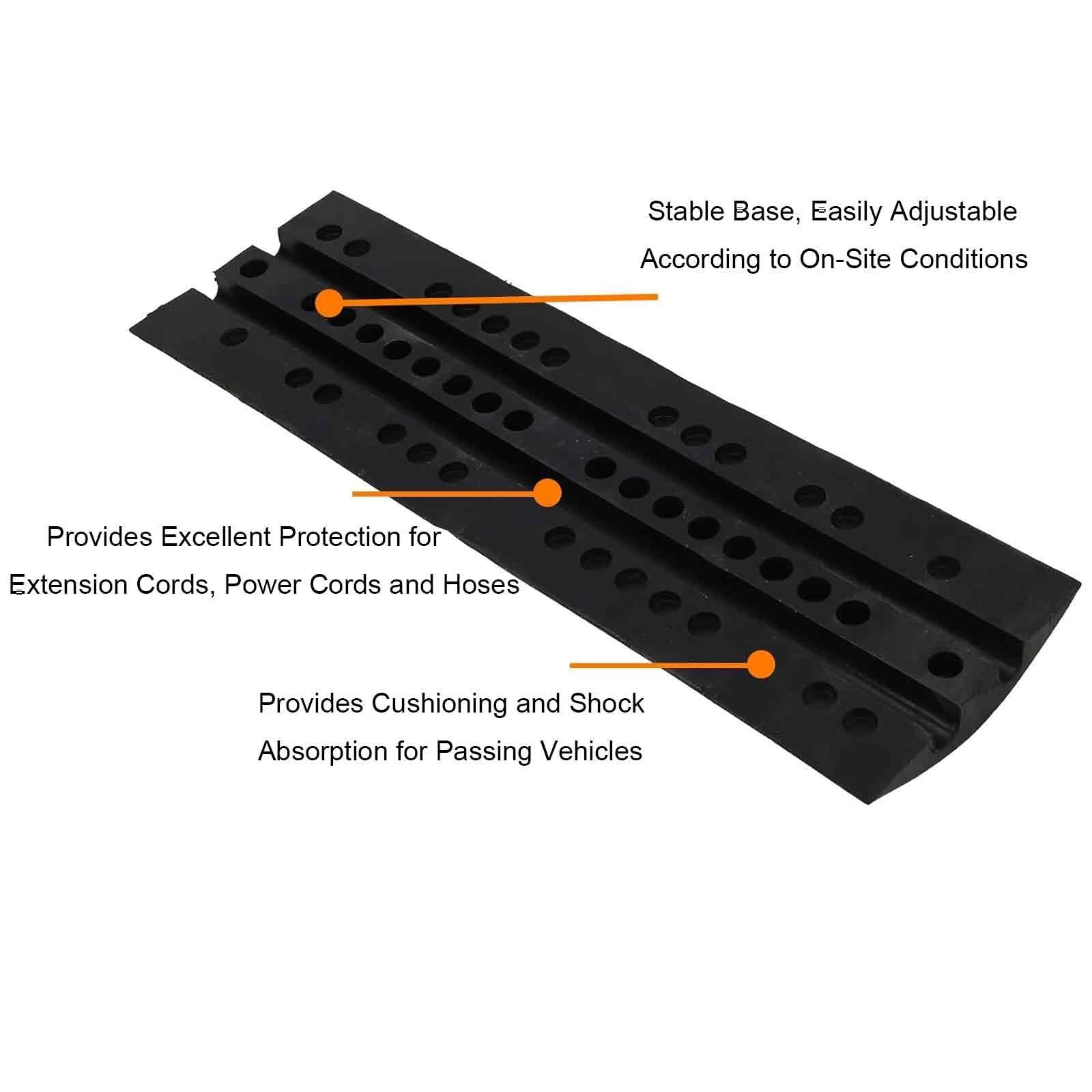 Pasacables Suelo, Banda Reductora de Velocidad Vial de Caucho, Protector de Cables para Tráfico de Alta Resistencia, Pasacables Suelo para Mangueras(100x15x3cm/39x6x1.2in)