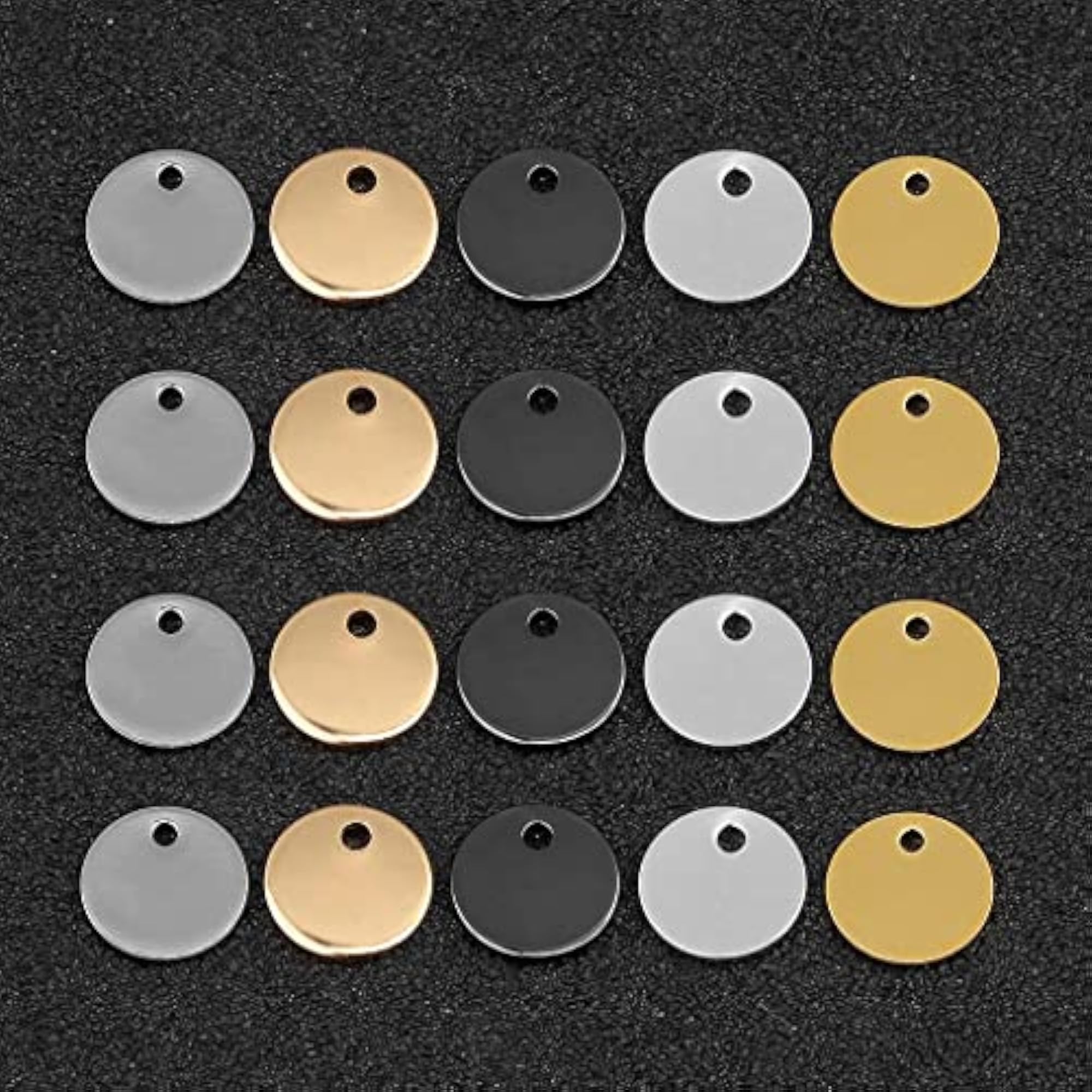 60 Pcs Plated Coin Round Stamping Blank Tag Metal