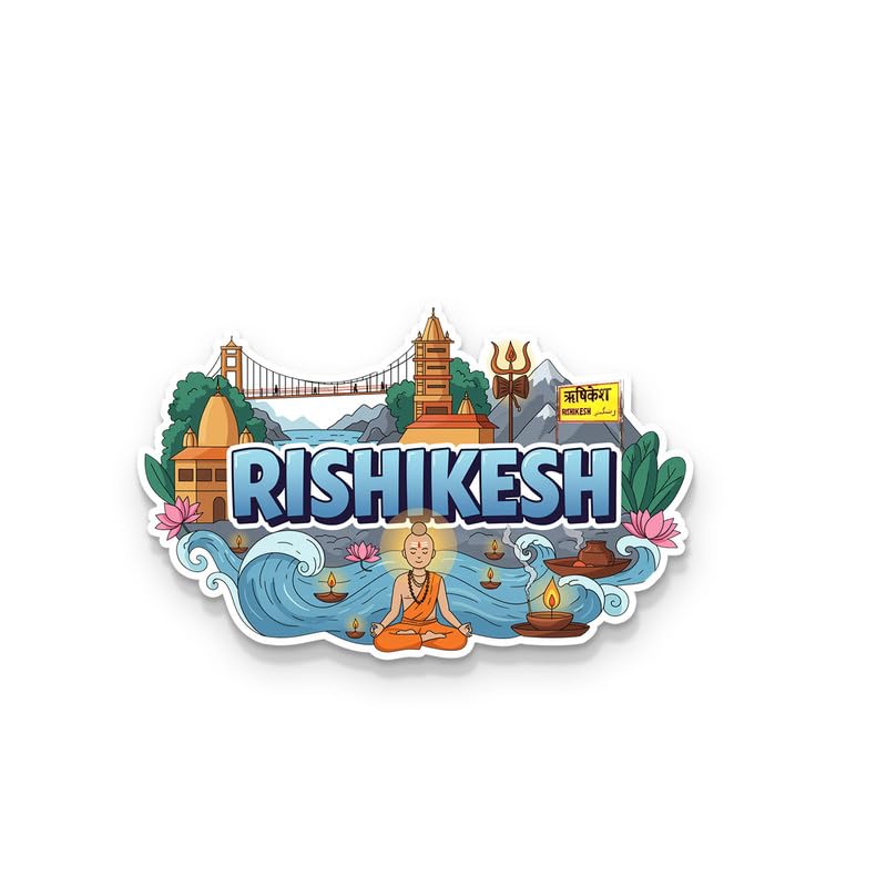 Image of Rishikesh Fridge Magnets, Glossy Finish, Stylish Magnet for Fridge, Wardrobe & Metal Surfaces