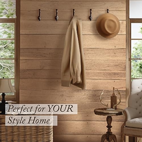 Rustic Cast Iron Coat Hooks (5 Pack) Wall Mounted Farmhouse Decorative Wall Hooks, Vintage Hooks for Hanging Coats, Bags, Hats, Towels (Antique Black, Includes Hardware)