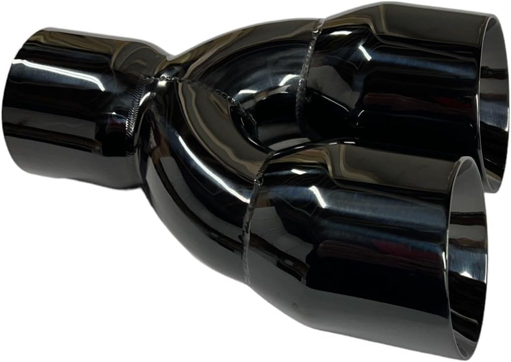 Quad Style Exhaust Tip 3.00" Inlet 3.50" Outlet 9.50" long Dual Round Slant Black 304 Stainless Steel WDWDRS3500950-300-GBK-SS Wesdon Exhaust Tip