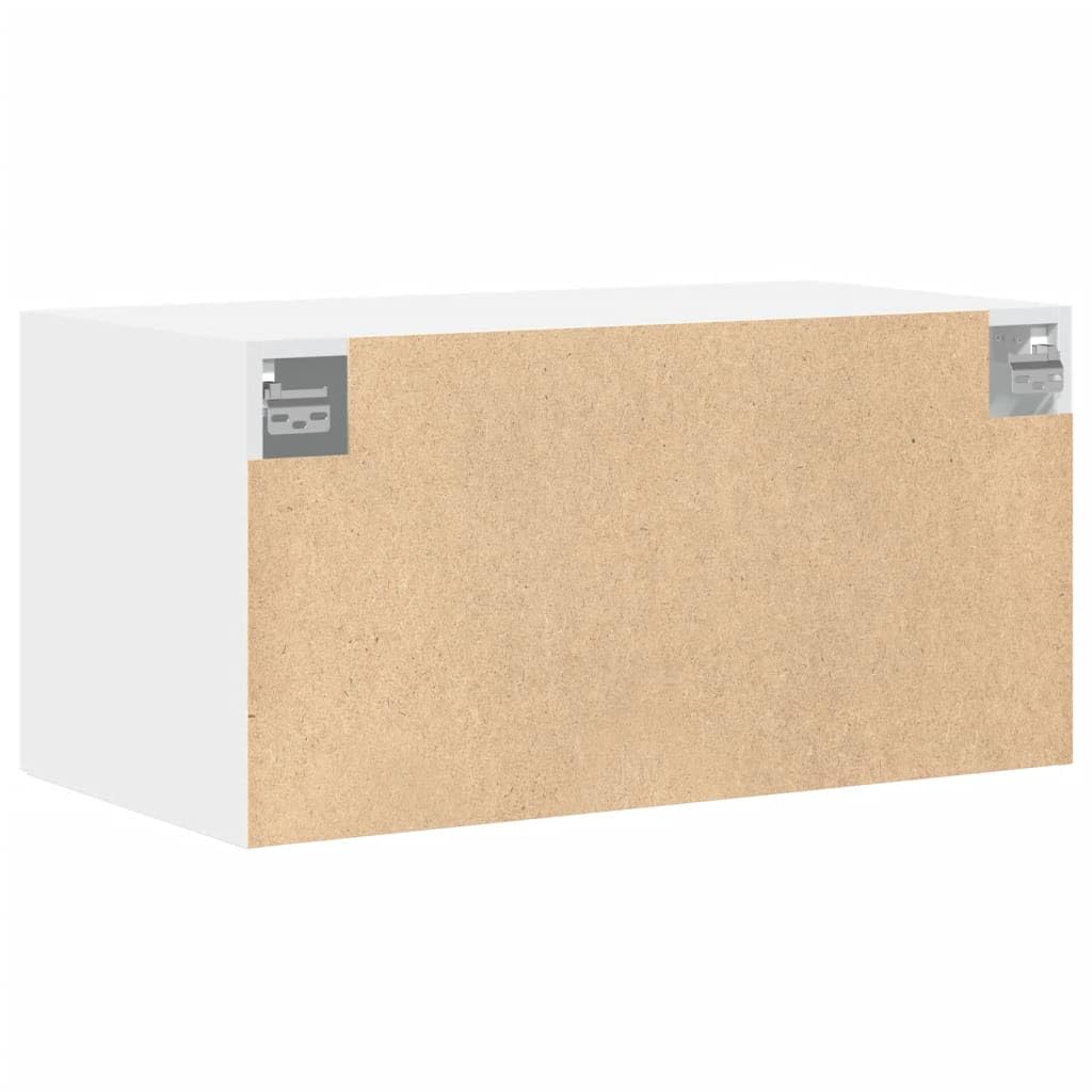 vidaXL Wandschrank, Hängeschrank mit Stauraum, Lagerschrank Wandmontage für Wohnzimmer Schlafzimmer Garage, Aufbewahrungsschrank Schrank, Weiß Holzwerkstoff