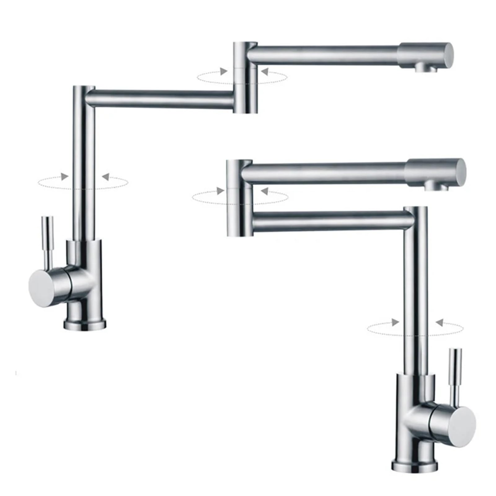 Grifos mezcladores para Fregadero Grifo de Cocina Plegable Acero Inoxidable 304 Mezclador Monomando Giratorio 360 Grados Lavabo renovación DIY