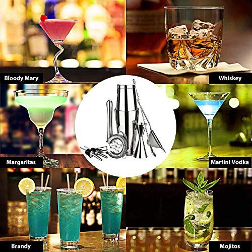 Set coctelera y accesorios de acero inoxidable miniatura 6