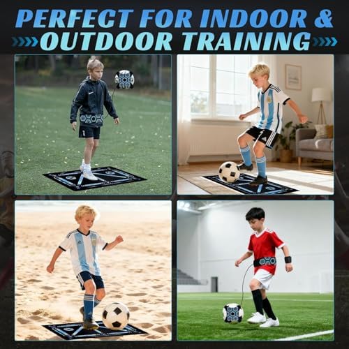 Football Kicking Training Mat, Football Trainer Dribble Silent Training Aids, Foot-ball Door Mat Anti-Slip Carpet For Corner Pitch Floor, Training Pace Ball Control Player Equipment — view 3