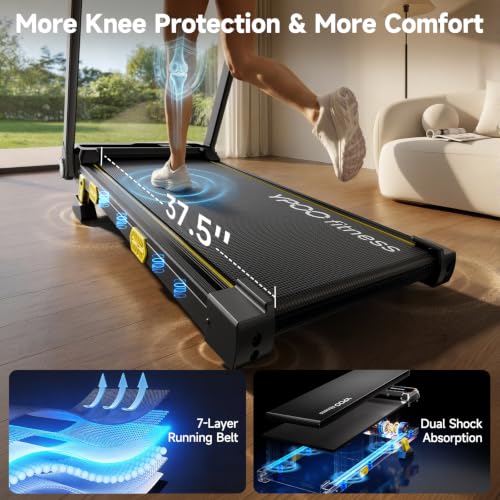 Image of YPOO Walking Pad Incline, Treadmills for Home, Handle Bar, Foldable, 300LBS