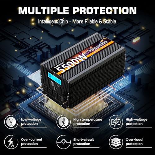 image for JARXIOKE 5500 Watt Power Inverter 12V DC to 110V 120V Converter for Fa