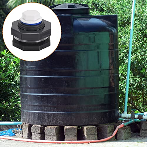 M METERXITY 1 Set PVC Bulkhead Fitting, Threaded Bulkhead Water Tank Connector, with Plug Fitting, Apply to Faucets - Image 2