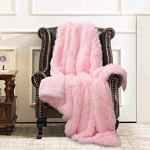 Faux Fur Throw Blanket, Super Soft Lightweight Shaggy Fuzzy Blanket Warm Cozy Plush Fluffy Decorative Blanket for Couch,Bed, Chair(50