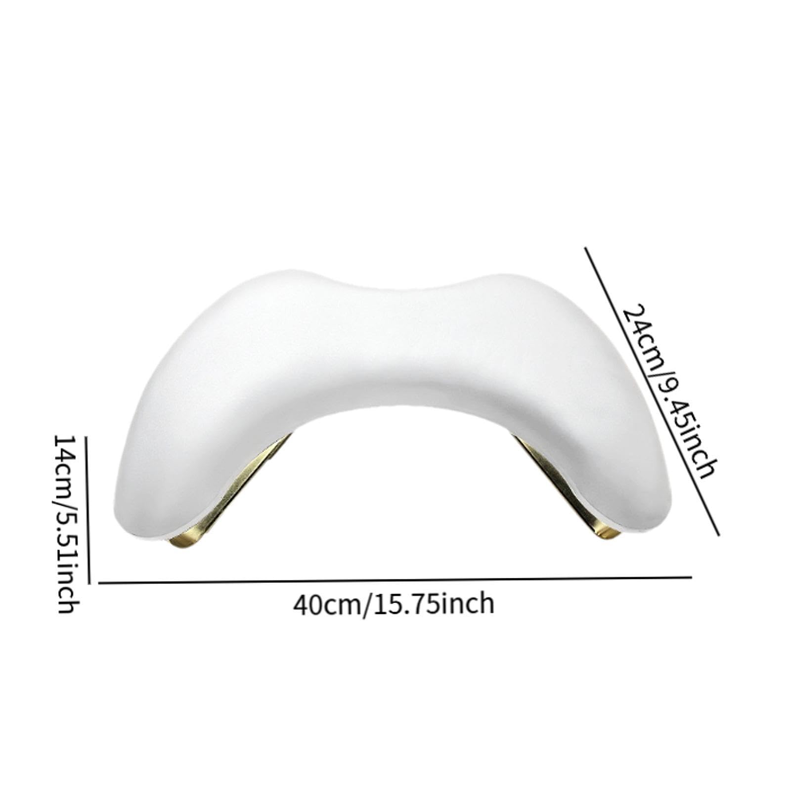 Almohada para Manicura, Reposamanos, Soporte para Durante, Soporte para Uñas, Cojín en Forma de U, Cómodo, de Piel Sintética, Blanco