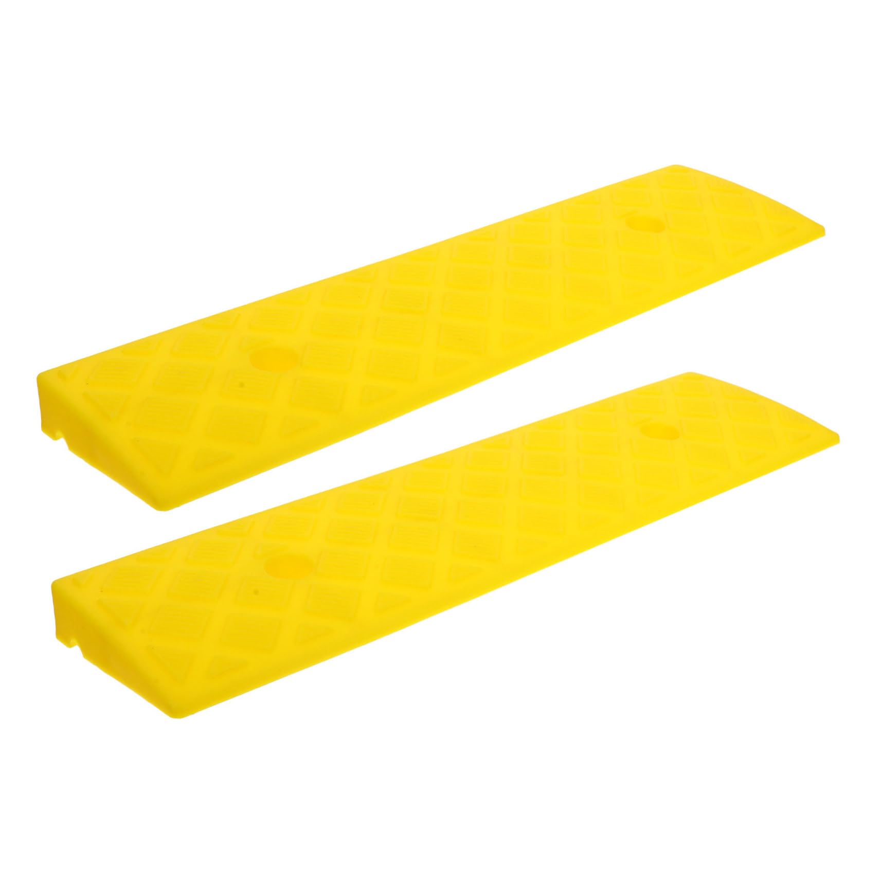 SOIMISS Rampa per Soglia in Plastica Gialla 50x13cm per Sedia a Rotelle e Mobili Ruote, Antiscivolo e Resistente All'usura, Confezione da 2 Pezzi per Casa e Lavoro