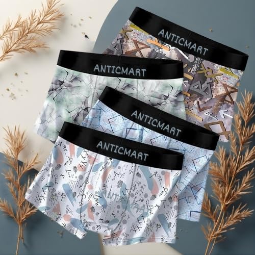 Image of Men's Airsoft Anti-Bacterial Trunks (Pack of 4) | Breathable Nylon | Sweat-Wicking Comfort | Everyday Regular Fit