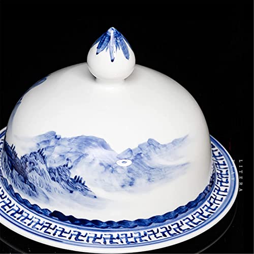 Aadecor Ceramic Jars,Tea Jar,Chinese Style Storage Jars,Blue And White Ginger Jars Ginger Jar Vase With Lid Temple Jar Decorative Jars For Home Decor (Color : Blue) #TOP3