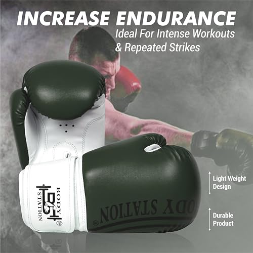 Image of Boxing Gloves - Faux Leather Training Gloves with Hook and Loop Velcro Closure for Long-Lasting Strength and Durability
