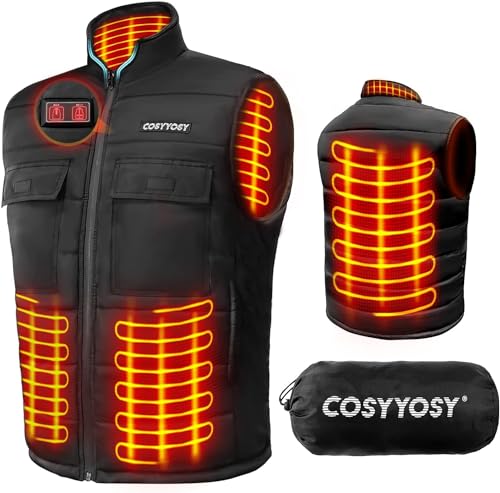 Image of Heated Vest for Men Women, 6 Pockets, 4 Heating Zones, Electric Outdoors Heating Jacket Coat (Battery Not Included)