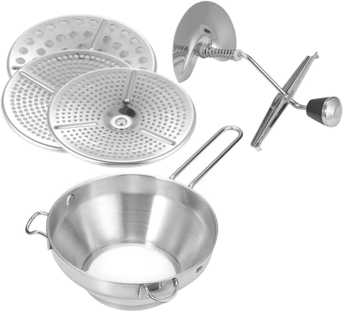 BESTYASH Stainless Steel Potato Ricer and Masher Ergonomic Handle Manual Food Masher for Potatoes Fruits and Vegetables Heavy Duty Kitchen Gadget for Easy Mashing Dishwasher Safe