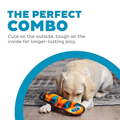 Outward Hound Invincibles Brinquedo de pelúcia de cobra laranja para cães, grande, Large