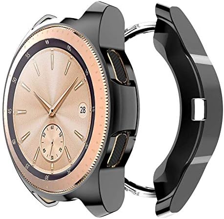 Case for Galaxy Watch 42mm, Minisoo Soft TPU Plated [Scratch-Resist] Frame Shock-Proof All-Around Protective Bumper Shell for Samsung Galaxy Watch 42mm Smartwatch (Black)