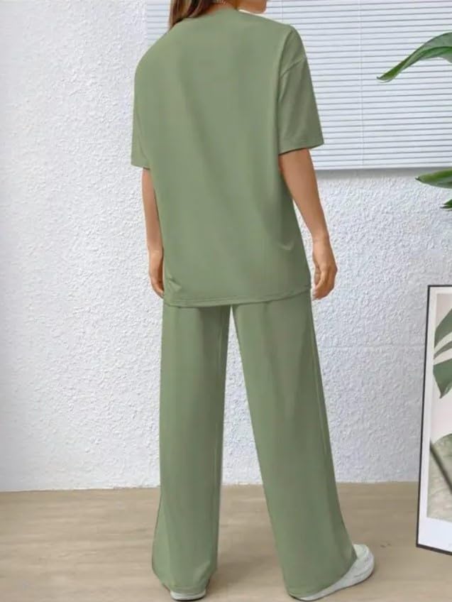 Image of My Swag Women's Cotton Loungewear Set, T-Shirt and Pants Coordinates, Casual Wear